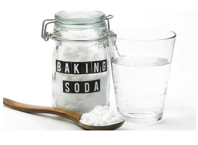 Baking soda with water for cleaning
