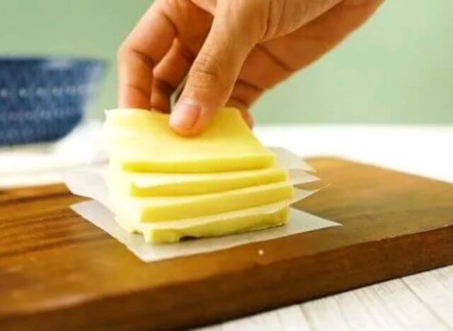 Freeze cheese slices