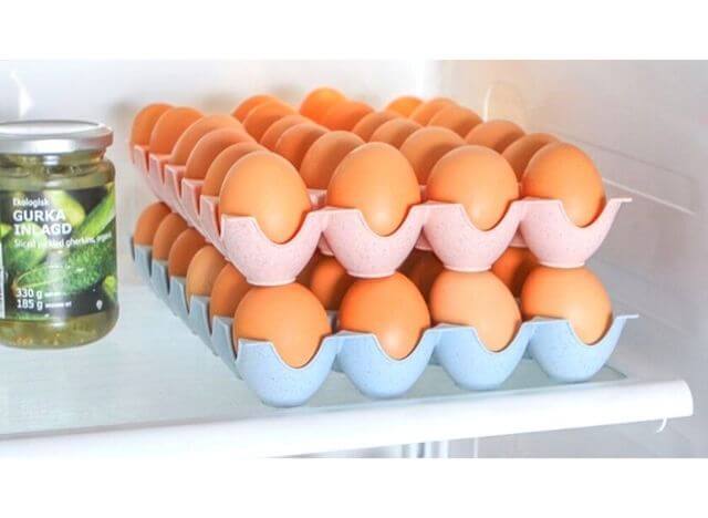 Keep eggs in containers for fridge storage