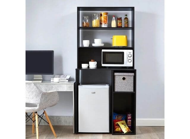 Mini fridge in home office