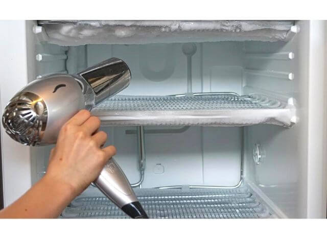 Use Hair dryer to defrost