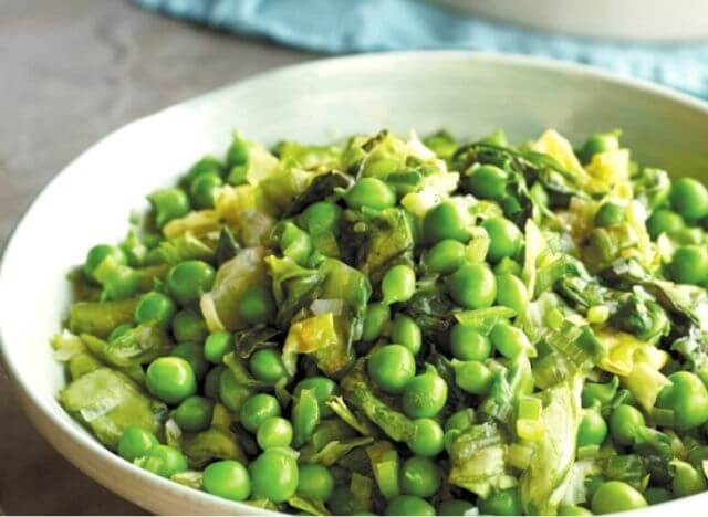 French peas and frozen lettuce
