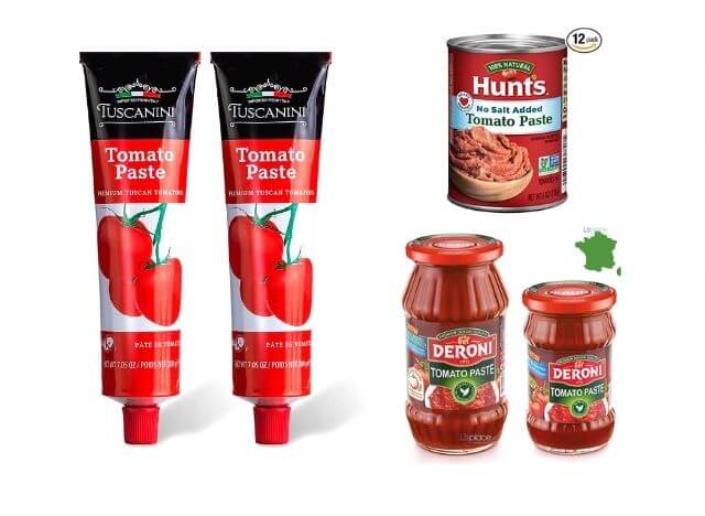 Store-bought tomato pastes