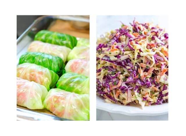Using frozen cabbage to make cabbage rolls, coleslaw
