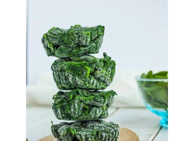 Freeze spinach puree