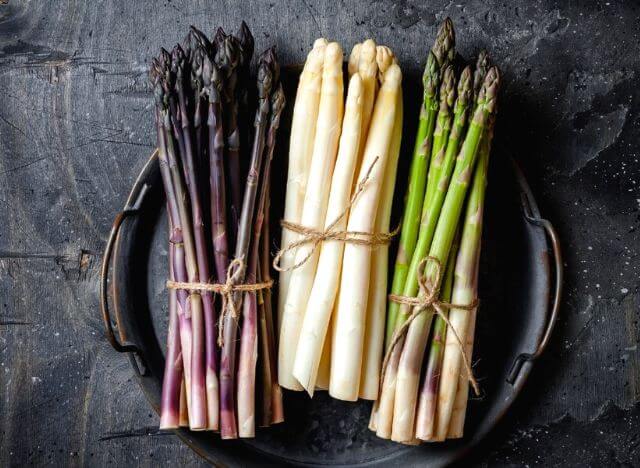 Three main types of asparagus