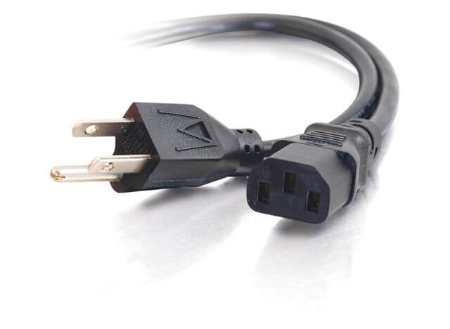 Replacement Power Cord With 3 Pin Connector for Computers, TVs, Monitors & More