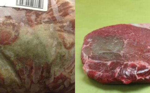 The meat turned green in the freezer