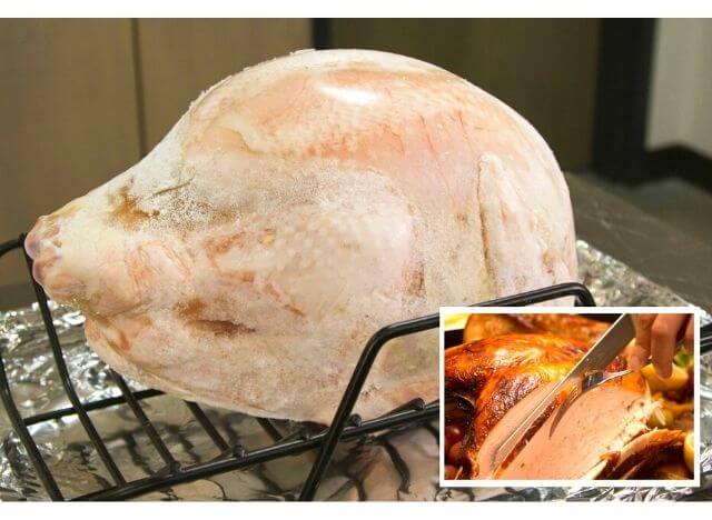 Cooking time for a frozen turkey is different depending on its weight